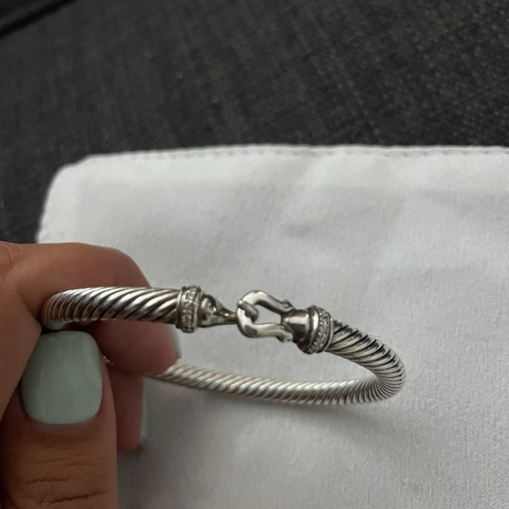 David Yurman Cable Bucket Bracelet with diamonds